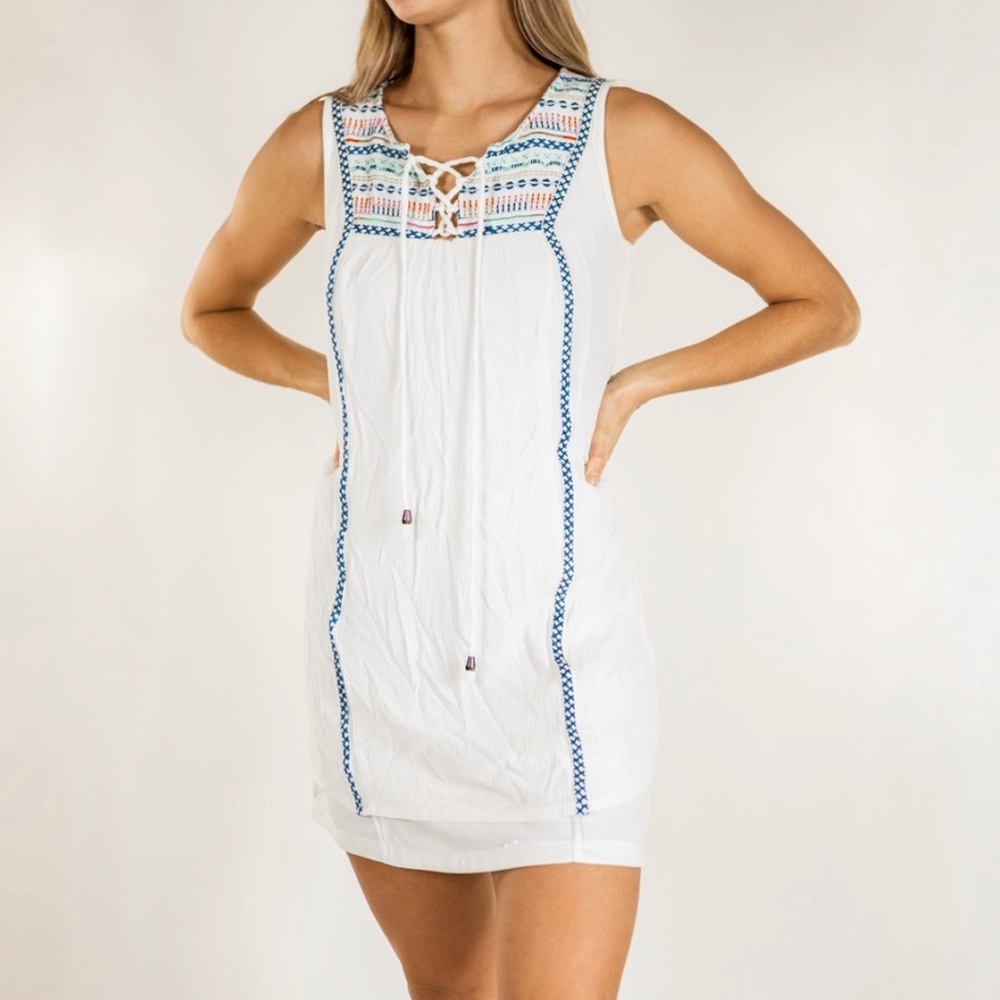 NEW Anthro Solitaire White Gauze Sleeveless Dress
